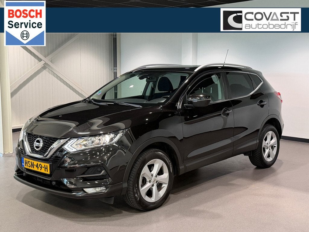 Nissan Qashqai 1.3 DIG-T Acenta Carplay|Trekhaak|Camera|Pano, Voorwielaandrijving, Gebruikt, 4 cilinders, Zwart