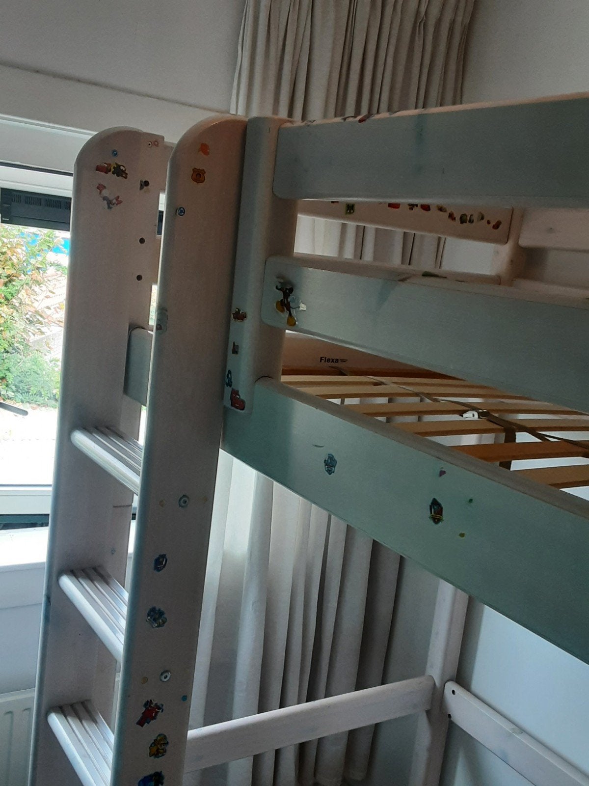 Flexa hoogslaper bed ( hout )  Ophalen in Hilversum, Ophalen, Gebruikt, Eenpersoons, 90 cm
