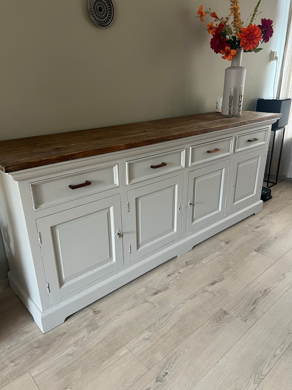 Dressoir met nieuwe handgrepen MOET WEG!!, Ophalen, Gebruikt, Eikenhout, 200 cm of meer