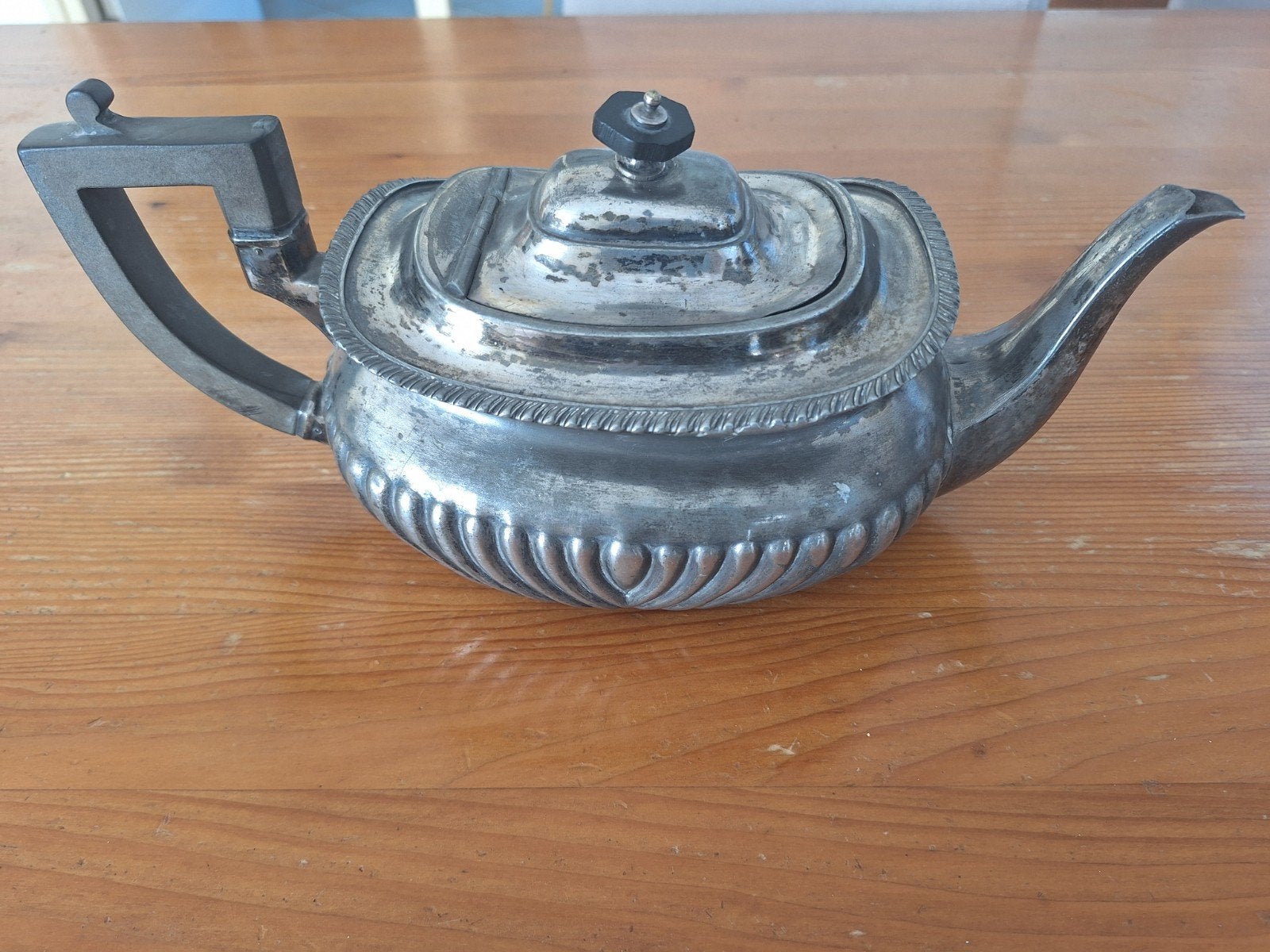Antieke verzilverde theepot, Antiek en Kunst, Ophalen of Verzenden