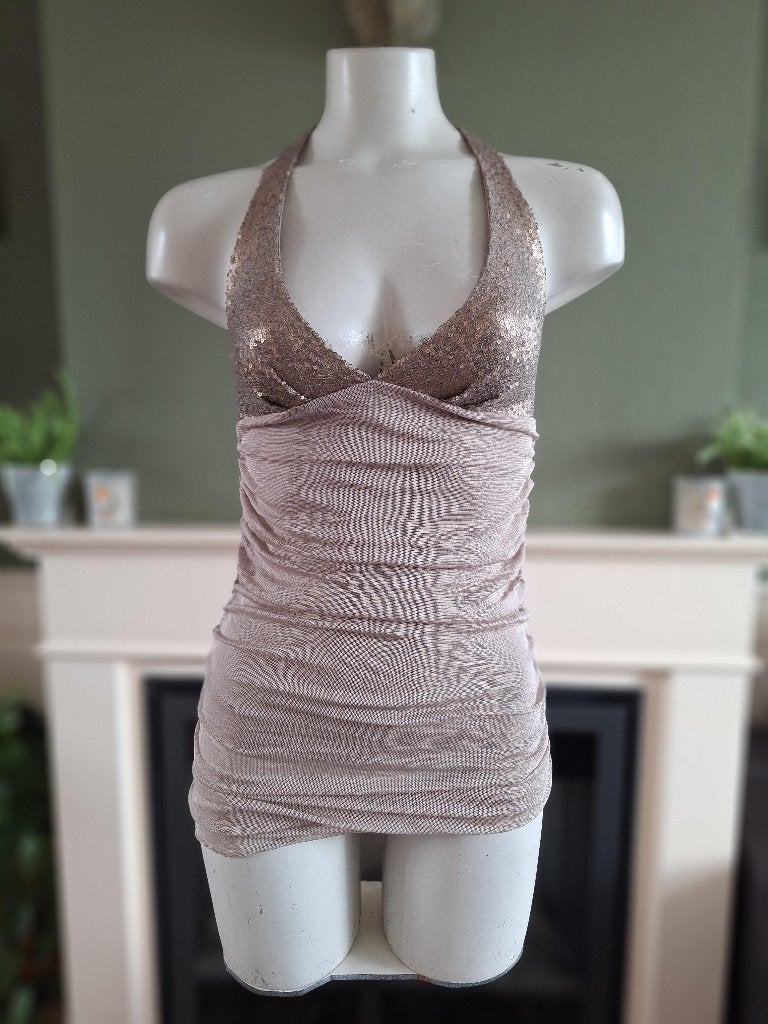 Twin-Set Simona Barbieri zijden beige top 34 XS, Twinset, Verzenden, Beige, Zo goed als nieuw
