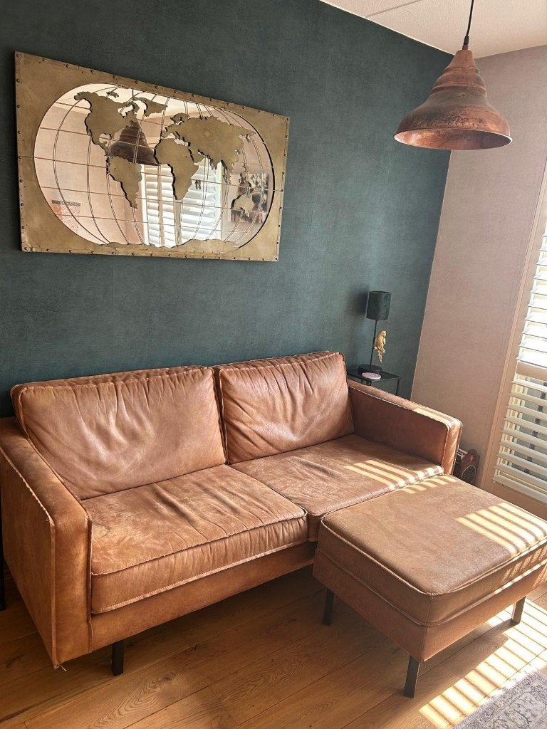 Bank cognac, Ophalen, Gebruikt, 150 tot 200 cm, Driepersoons