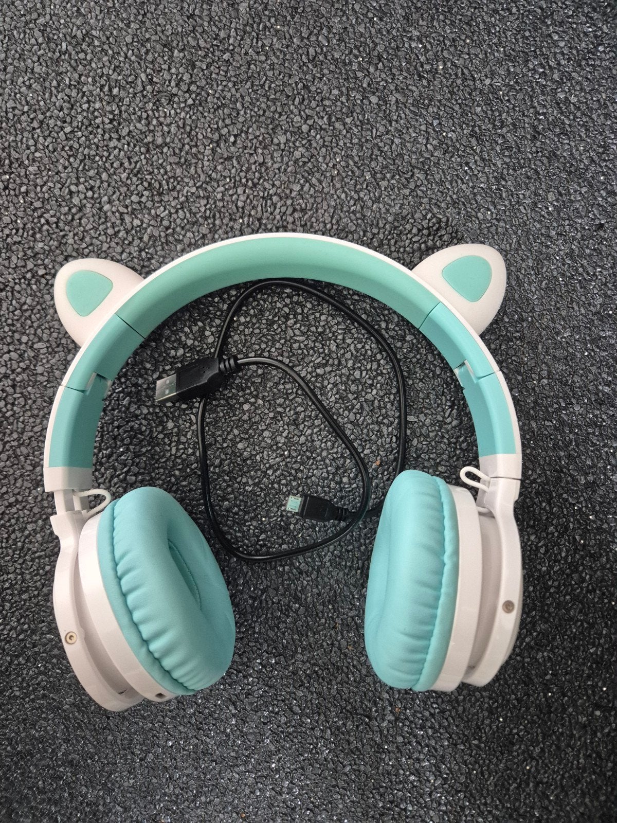 Leuke koptelefoon met kattenoortjes - Wit/Mintgroen, Overige merken, Gebruikt, Ophalen of Verzenden, Wit