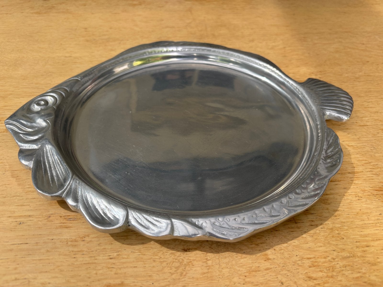 Vintage metalen visschaal / schotel, Antiek en Kunst, Antiek | Schalen, Ophalen
