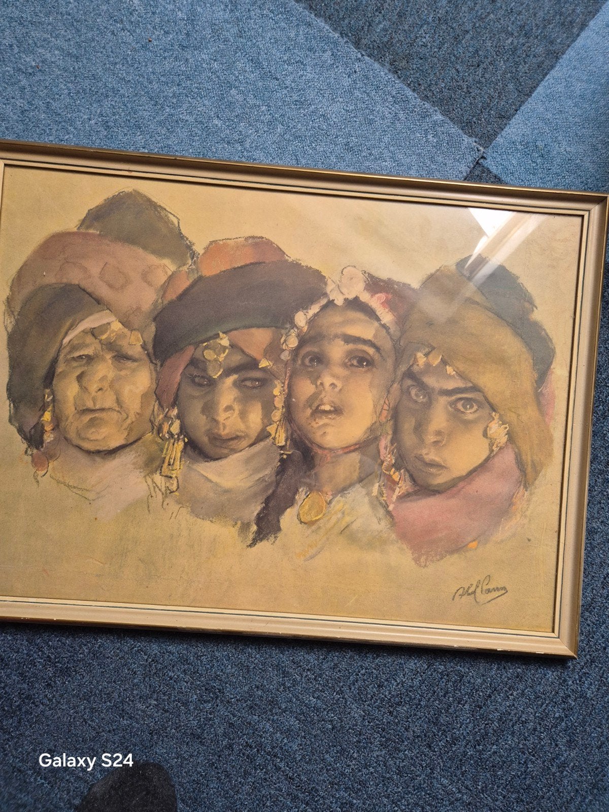 Antieke litho Abel Pann -De Vier Aartsmoeders (ingelijst, Ophalen, Gesigneerd