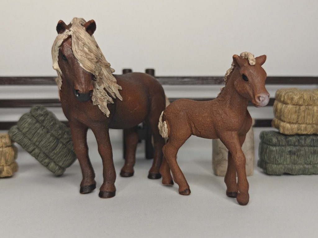 Schleich IJslander merrie en veulen 42363, Ophalen of Verzenden, Gebruikt