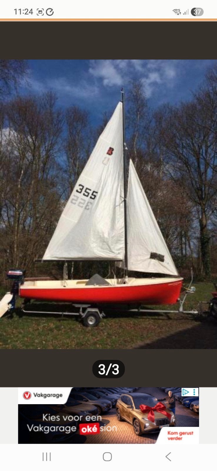 Barnegat 505 & Seabird 620 te koop met Trailer TEAB !!, Watersport en Boten, Ophalen, Gebruikt, Spinnaker, Buitenboordmotor