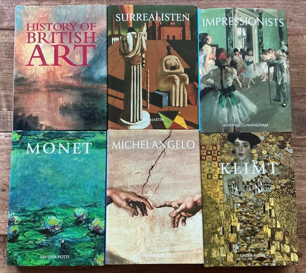 Diverse kunstboeken: Monet, Michelangelo, Klimt, Surrealiste, Boeken, Ophalen of Verzenden, Zo goed als nieuw, Overige onderwerpen