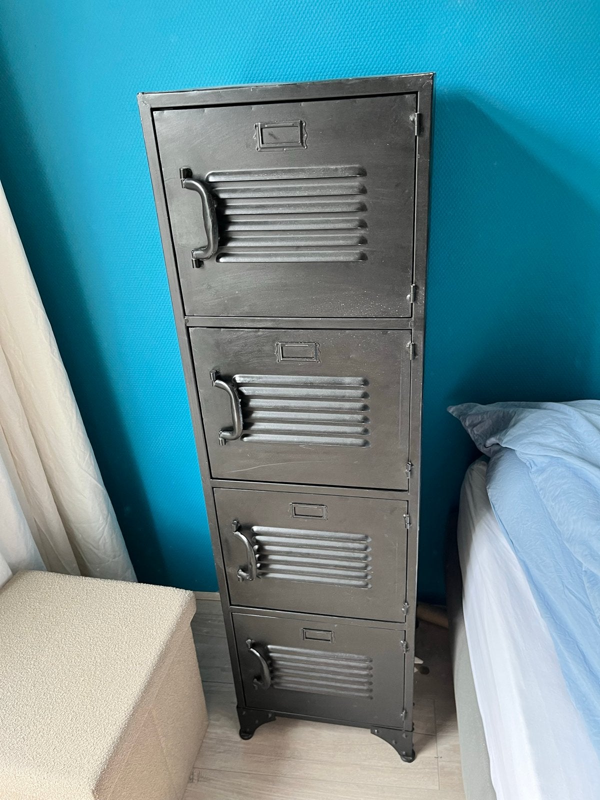 Zwart locker kastje 35x35x122 cm voor jongenskamer, Ophalen, Gebruikt