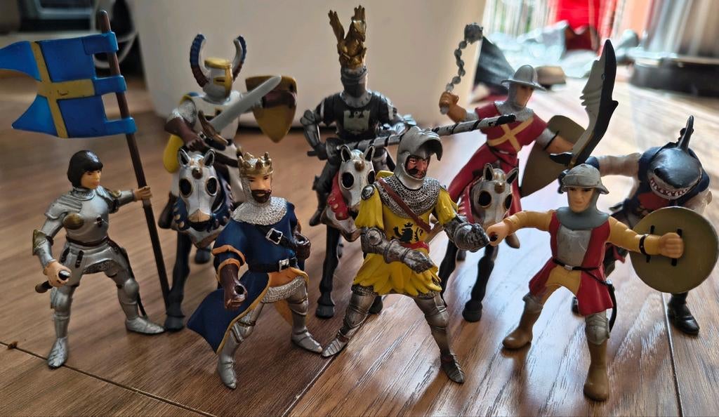 Schleich ridders en paarden + piratenhaai, Verzamelen, Speelgoed, Ophalen of Verzenden, Gebruikt