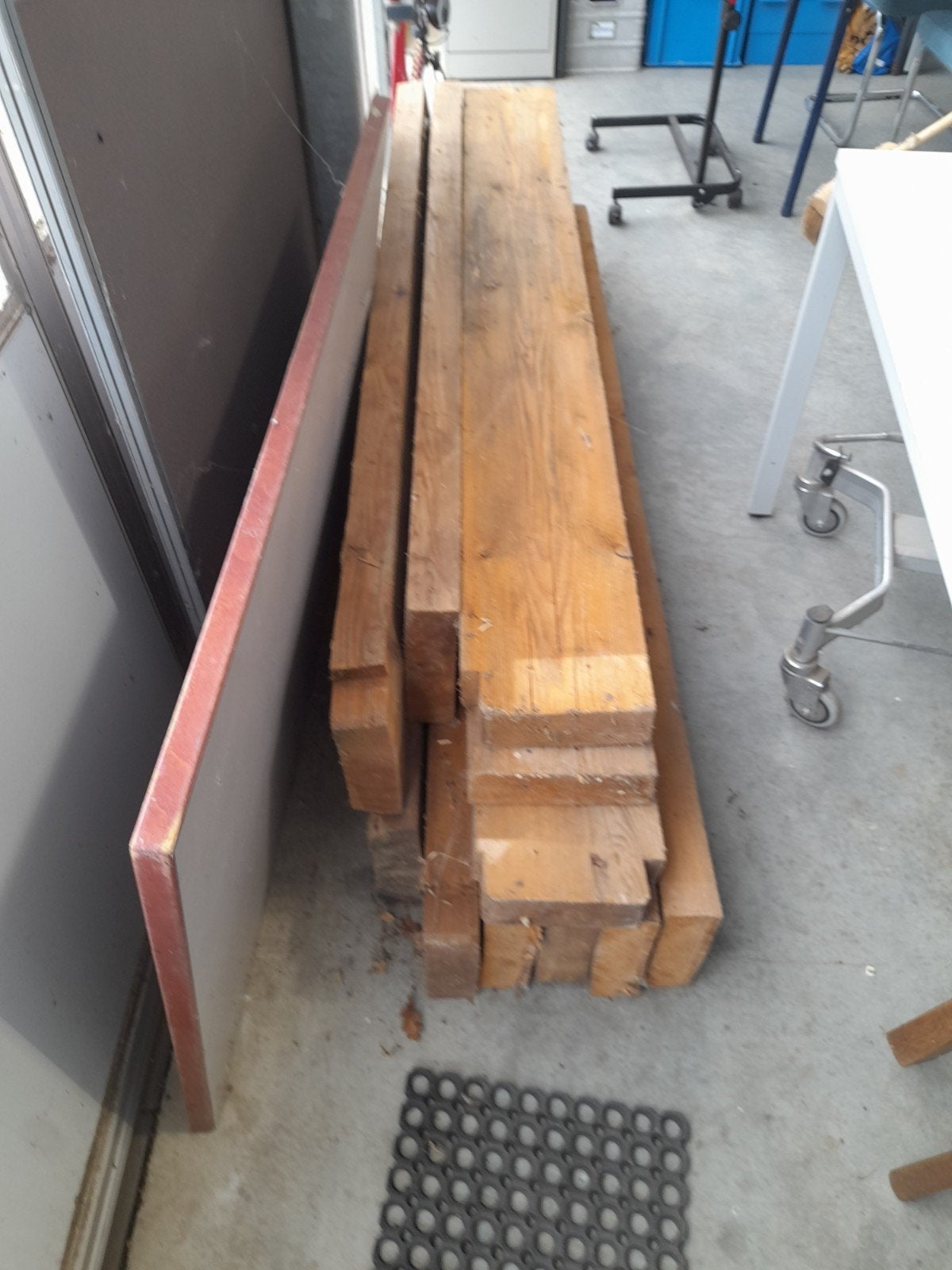 Oude vloer balken, Doe-het-zelf en Verbouw, Hout en Planken, Gebruikt, Eiken, Ophalen of Verzenden, Balk