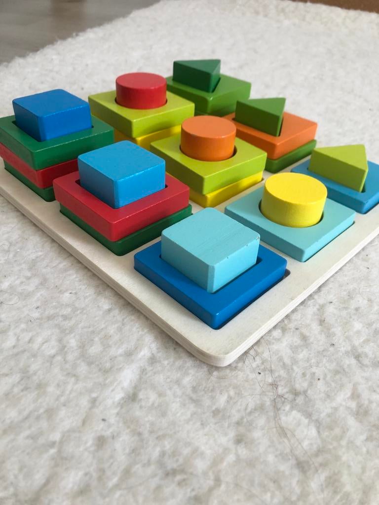 Houten blokken puzzel Montessori educatief speelgoed, Ophalen, Gebruikt, Overige typen