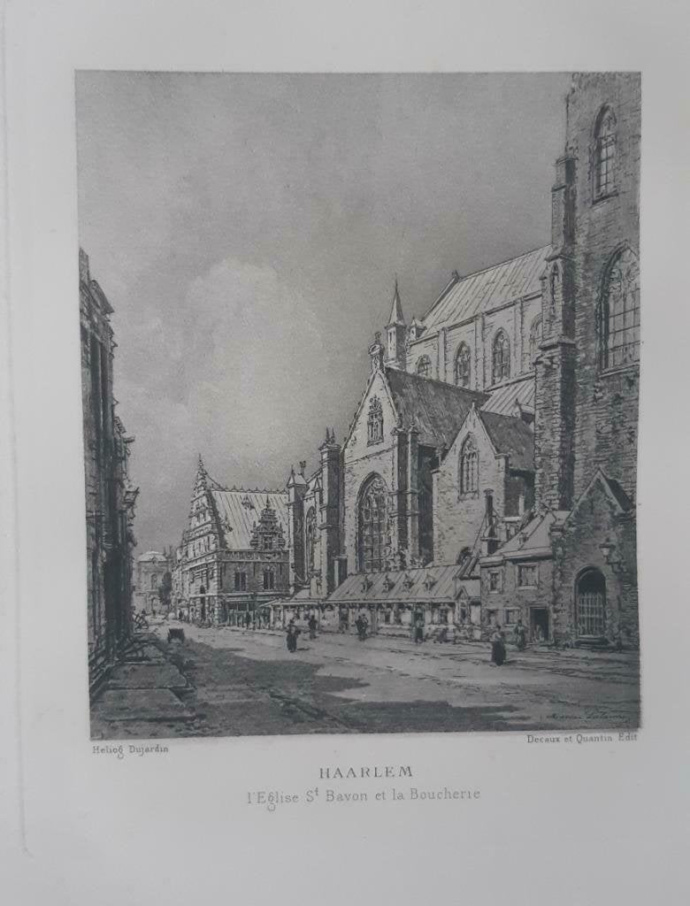 16 / De Sint Bavo of Grote kerk te Haarlem. Gravure uit 1882, Antiek en Kunst, Ophalen of Verzenden