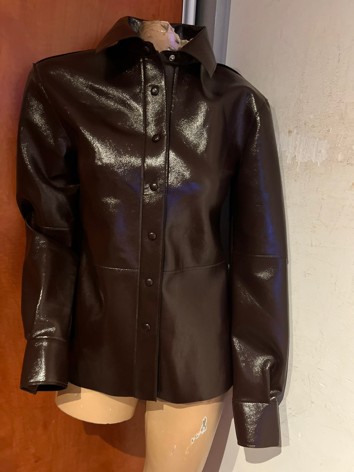 H&M blouse glans xs nep leer nieuw met kaartjes