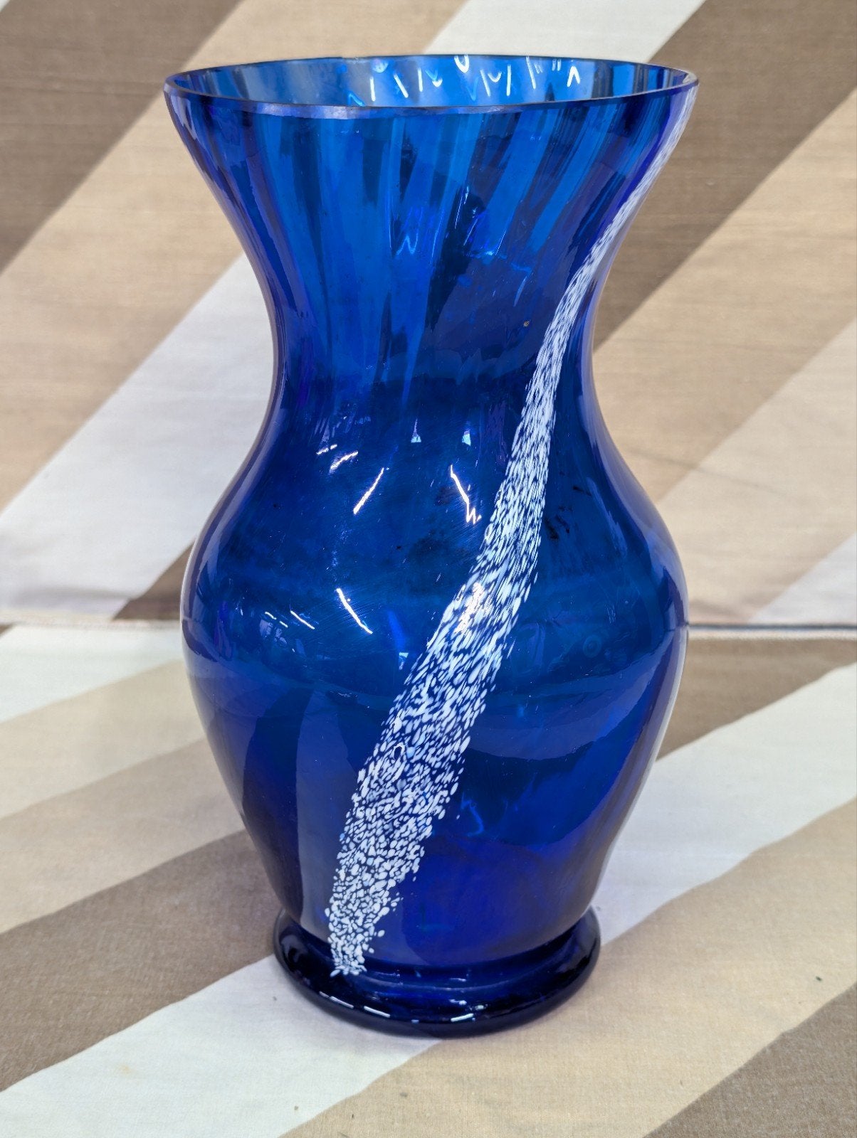 Vintage Balustervaas Jaren '70 - Kobaltblauw Glas 25cm, Antiek en Kunst, Ophalen of Verzenden