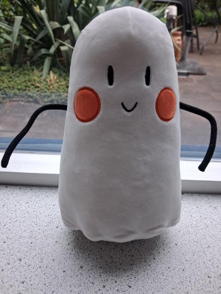 Spook knuffel SPOOKIE shop wit velours met oranje wangen, Overige typen, Ophalen of Verzenden, Wit, Met label