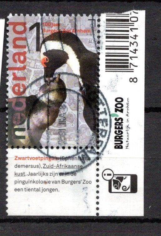 gestempelde zegel. Jaar 2013: Zoo met hoekstuk, Postzegels en Munten, Postzegels | Nederland, Ophalen of Verzenden, Na 1940, Gestempeld