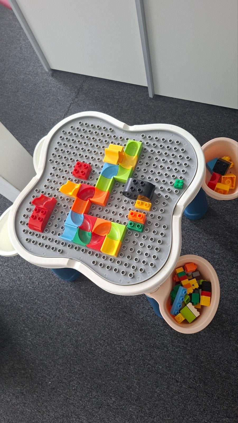Multifunctionele speeltafel met bouwblokken en opbergers, Ophalen, Gebruikt, Overige merken