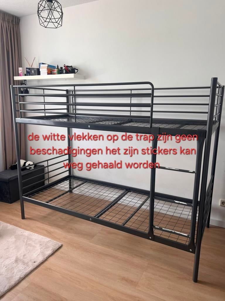 Stevig metalen stapelbed 200x90 cm, Ophalen of Verzenden