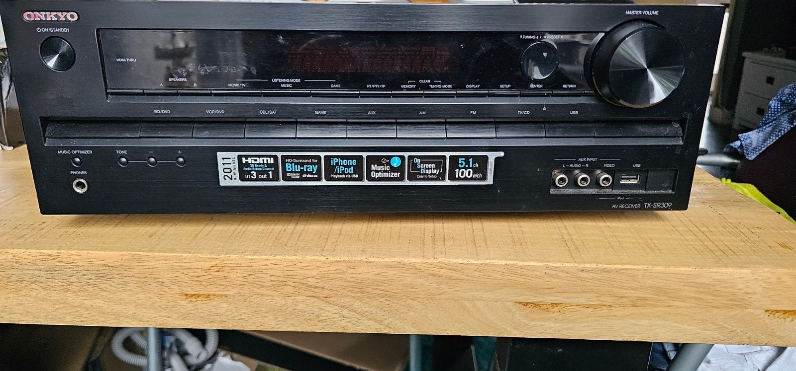 ONKYO AV RECEIVER TX-SR 309 ZONDER AFSTANDSBEDIENING, Ophalen of Verzenden, Gebruikt, 120 watt of meer, Onkyo