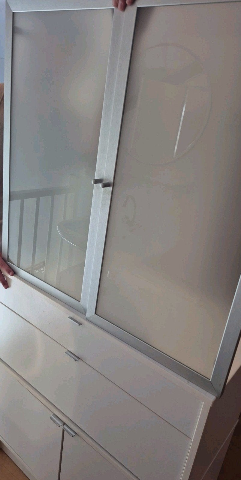IKEA Effektiv kast/ladekast met glazen deuren, 2 lades, Ophalen, Gebruikt