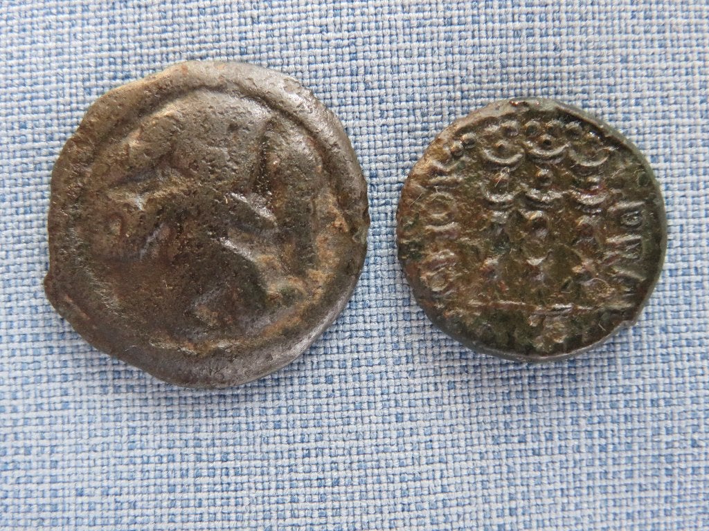 2 Keltische munten - 1e eeuw B.C., Ophalen of Verzenden, Tin, Setje