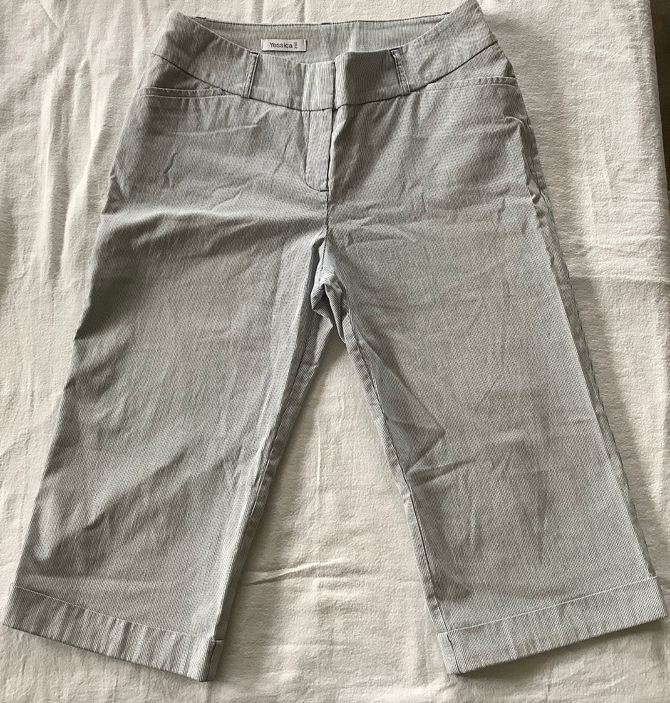 Blauw/wil gestreepte Capri broek merk yessica maat 40 strech, Maat 38/40 (M), Blauw, Yessica, Ophalen of Verzenden