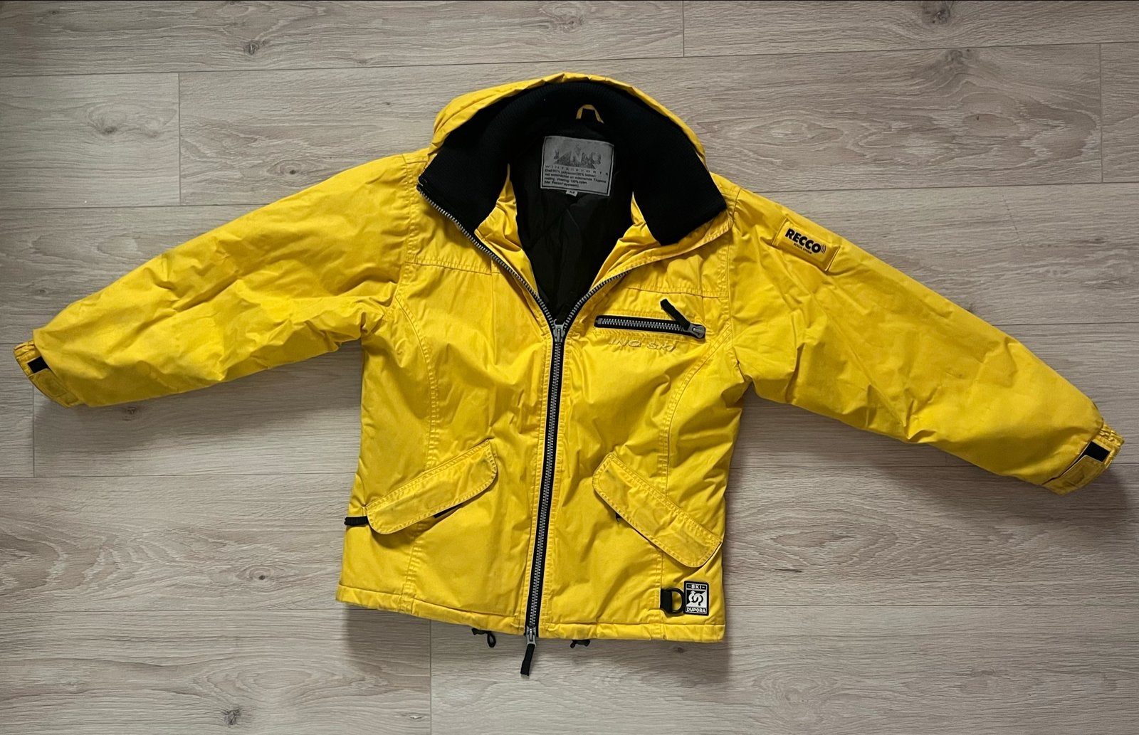 Vintage Gele INQ Wintersportjas Jaren '90, Ophalen of Verzenden, Gedragen, Maat 38/40 (M), Jack