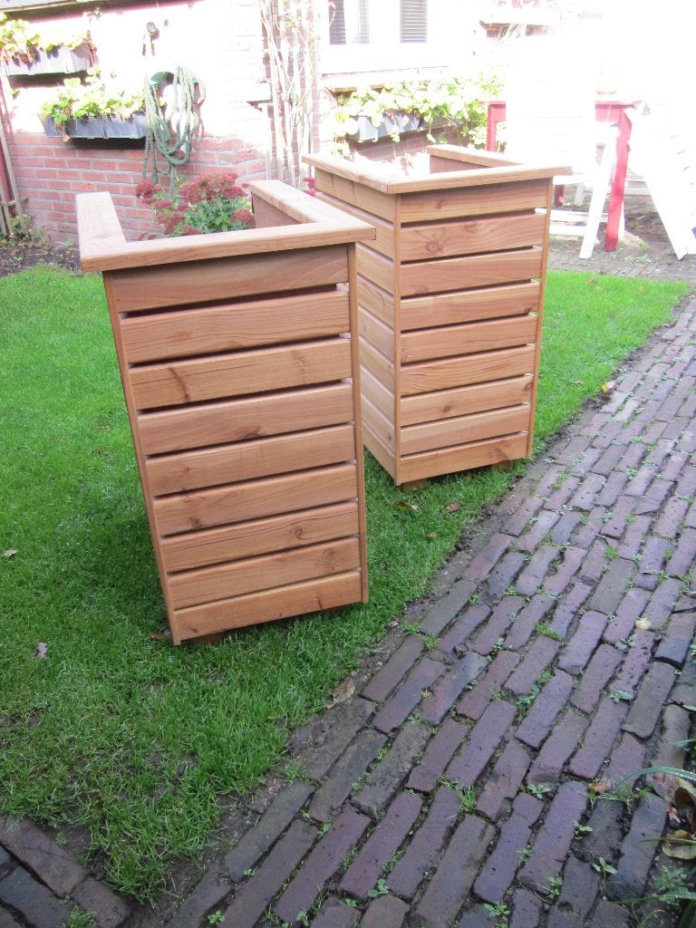 houten plantenbakken douglas hout, Ophalen, Zo goed als nieuw, Binnen, 60 tot 100 cm