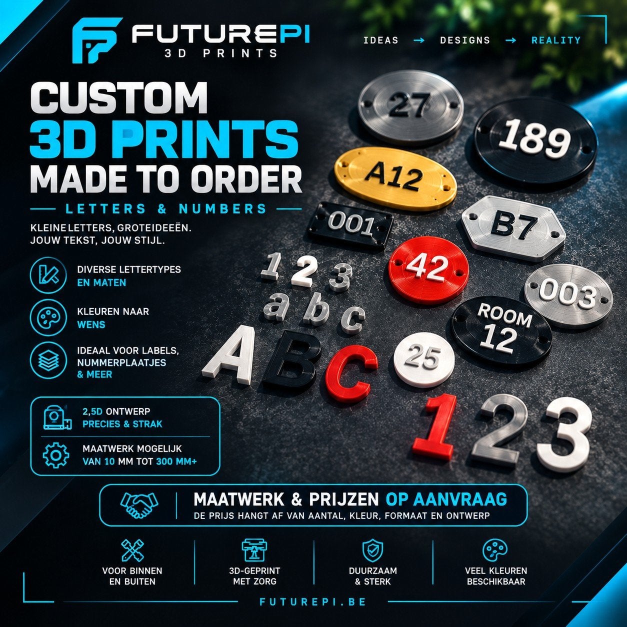 3D-printen service: Letters, cijfers en maatwerk, Ophalen of Verzenden, Nieuw