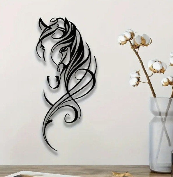 Metalen paardenhoofd wanddecoratie, Ut, Nieuw, Ophalen of Verzenden, Uno