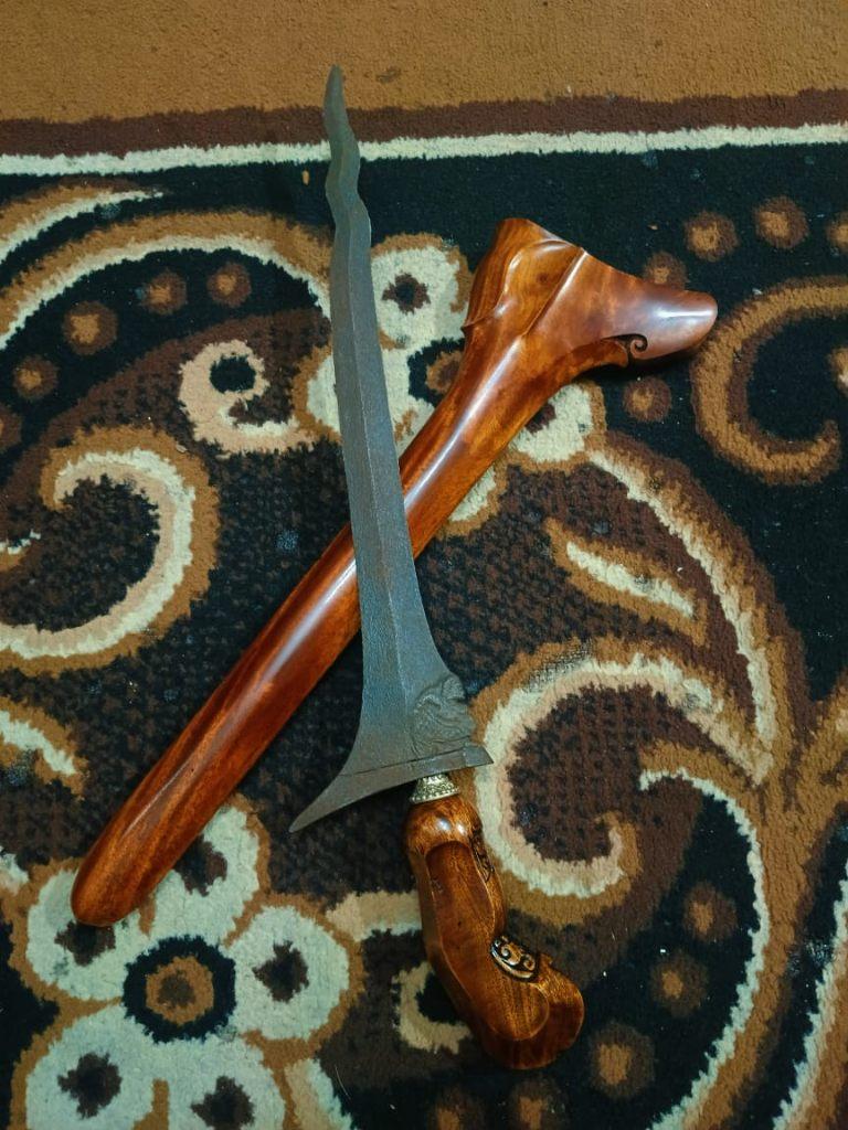 Antieke Keris Semar Mesem 5 Luk Keleng Timoho Mataram SVC61, Wapen, Verzenden, Overige materialen, Indonesië