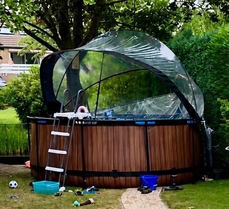 Exit zwembad met overkapping 3.60, Tuin en Terras, Zwembaden, Gebruikt, Rond, 300 cm of meer, Opzetzwembad