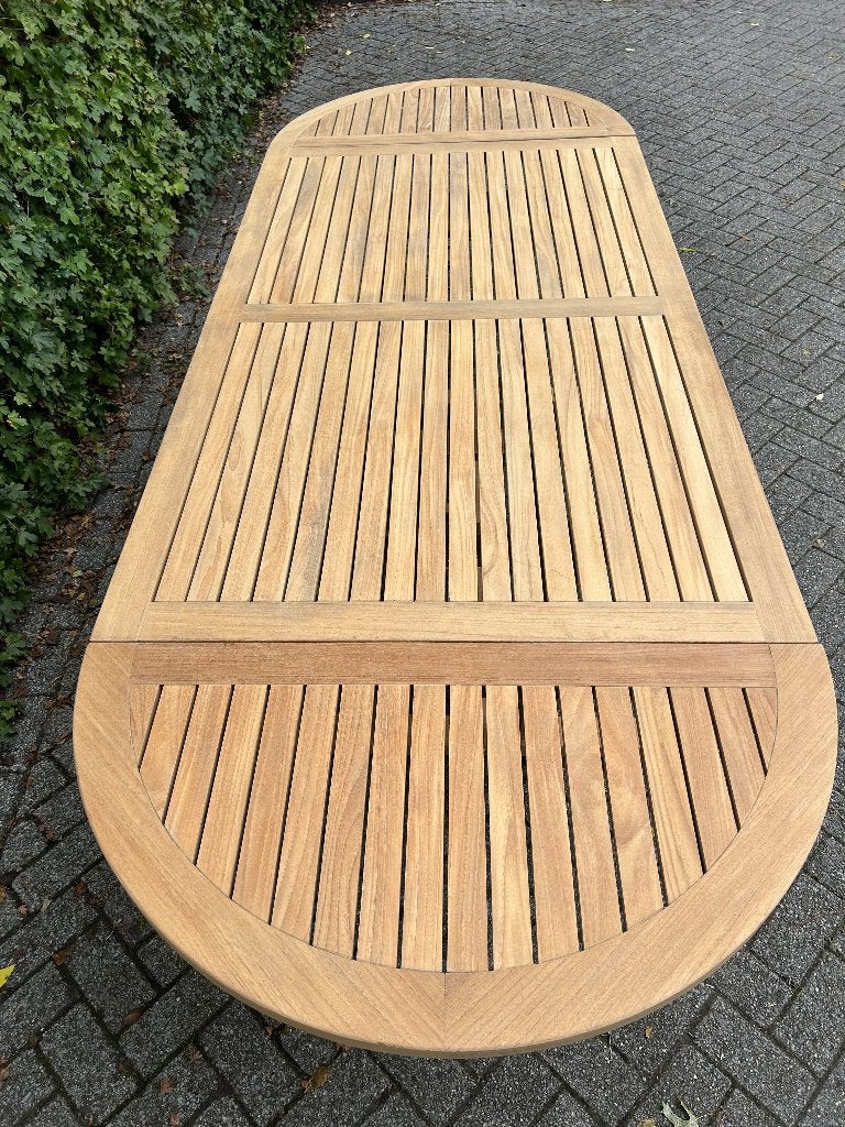 Prachtige teakhouten tuintafel 180-284x104cm / merk Sunshine, Tuin en Terras, Tuintafels, Ophalen, -, -, Teakhout
