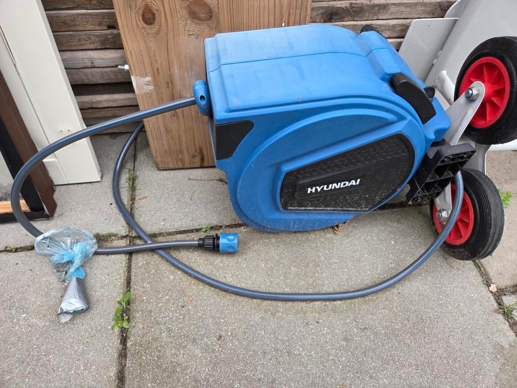 Tuinslanghaspel met 15 meter slang, Tuin en Terras, Ophalen of Verzenden, Gebruikt, Tuinslanghaspel