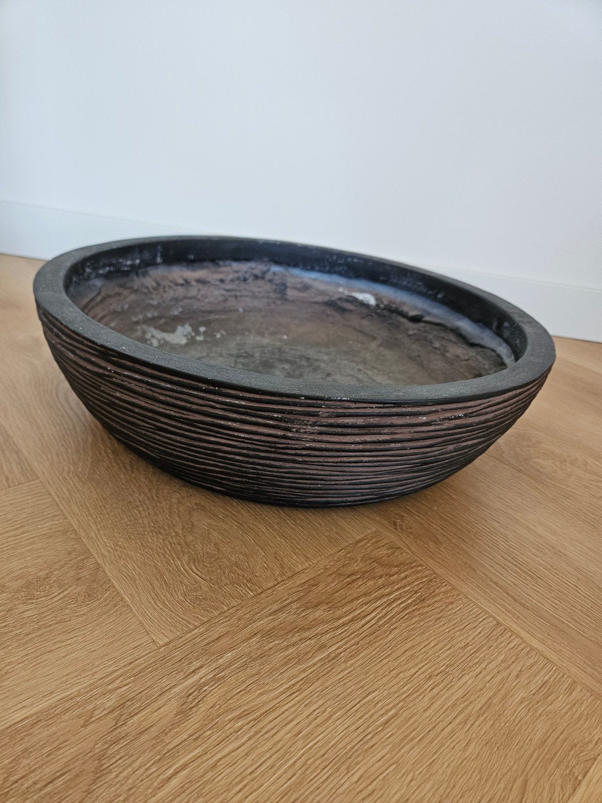 Grote Capi Rib Bloempot Schaal Bruin, Tuin en Terras, Kunststof, Gebruikt, Rond, Minder dan 40 cm