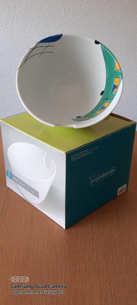 YONG design schaal met sla couvert, Porselein of Keramiek, Schaal, Rond, Ophalen of Verzenden