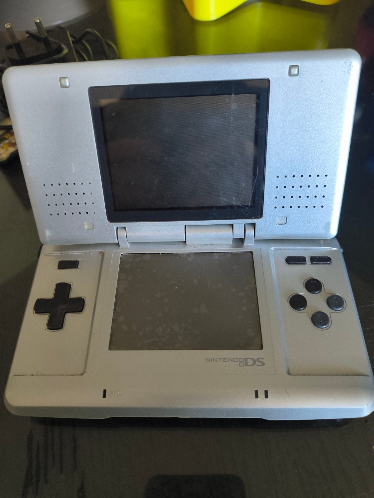 Nintendo DS Phat met los scherm en 5 games, Ophalen, DS Original of Phat, Zilver, Gebruikt