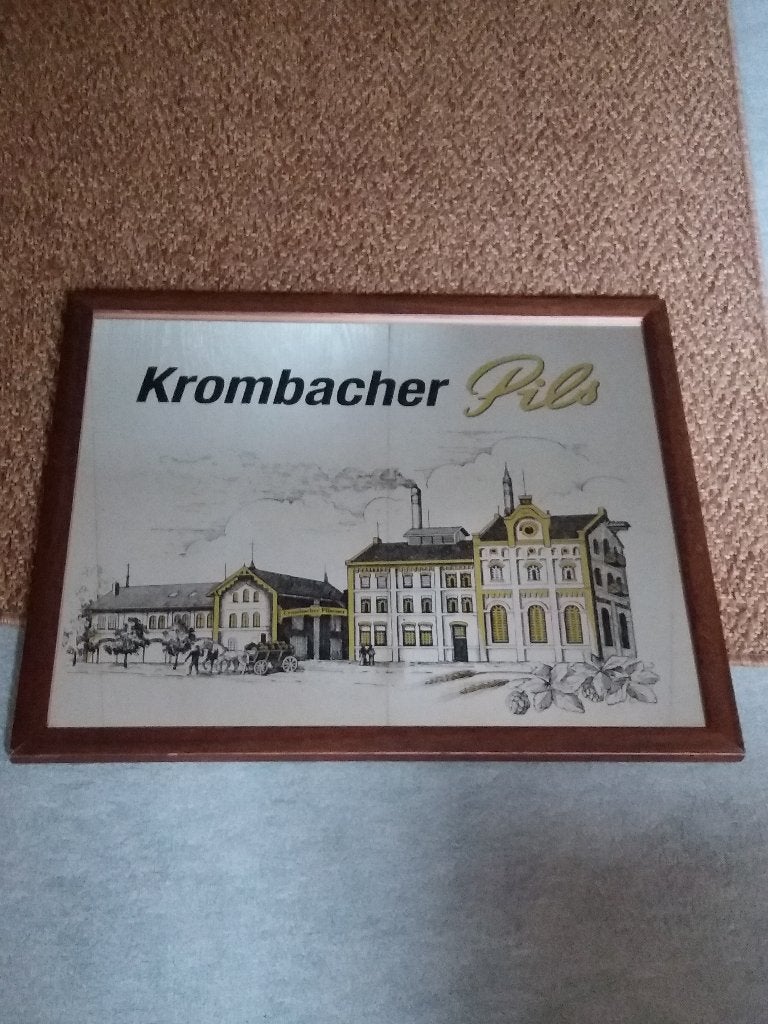 Krombacher Bier Spiegel., Verzamelen, Ophalen, Zo goed als nieuw, Reclamebord, Plaat of Schild, Overige merken
