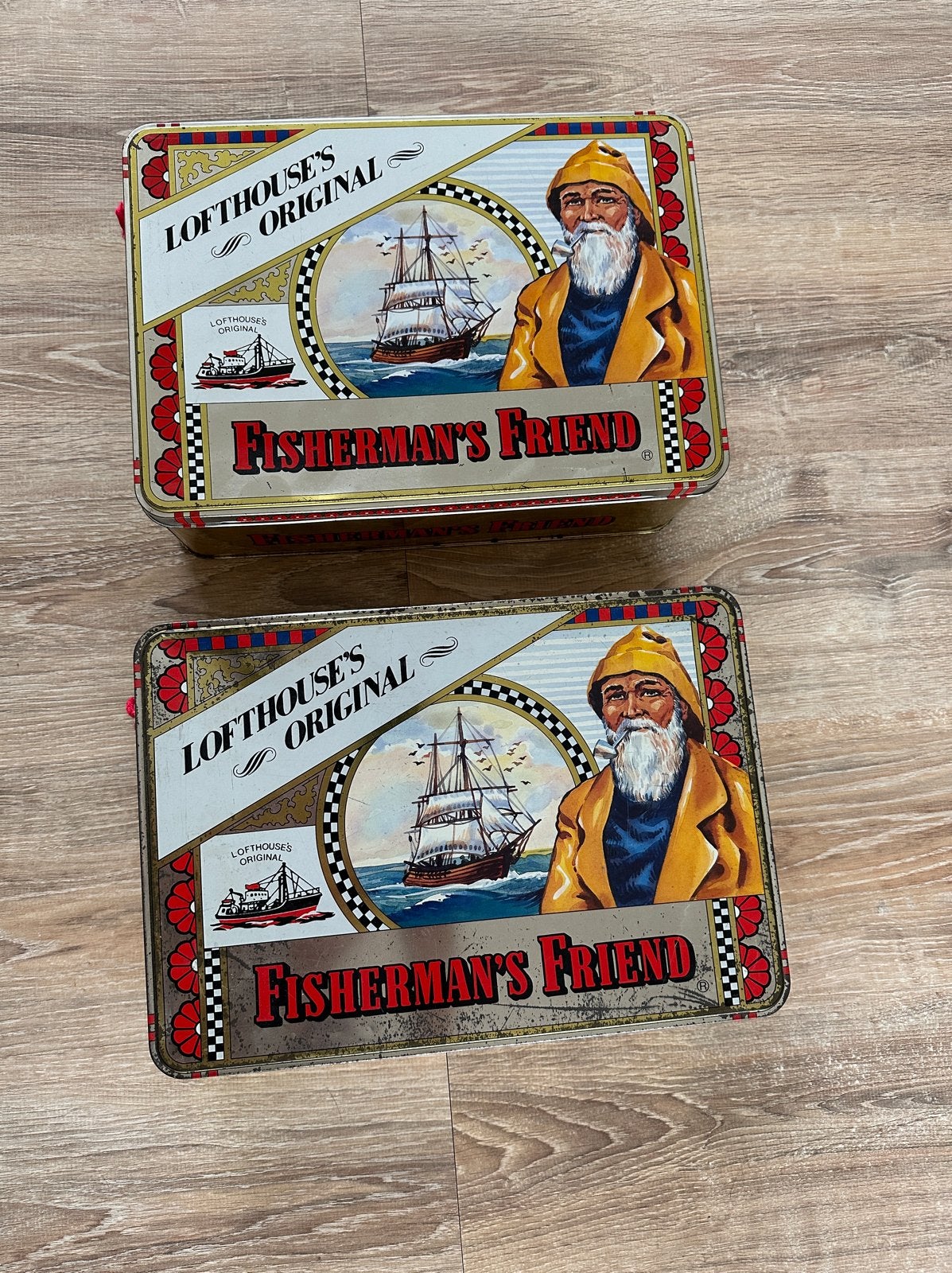 2x vintage Fisherman's Friend blikken, Verzenden, Gebruikt, Overige, Overige merken