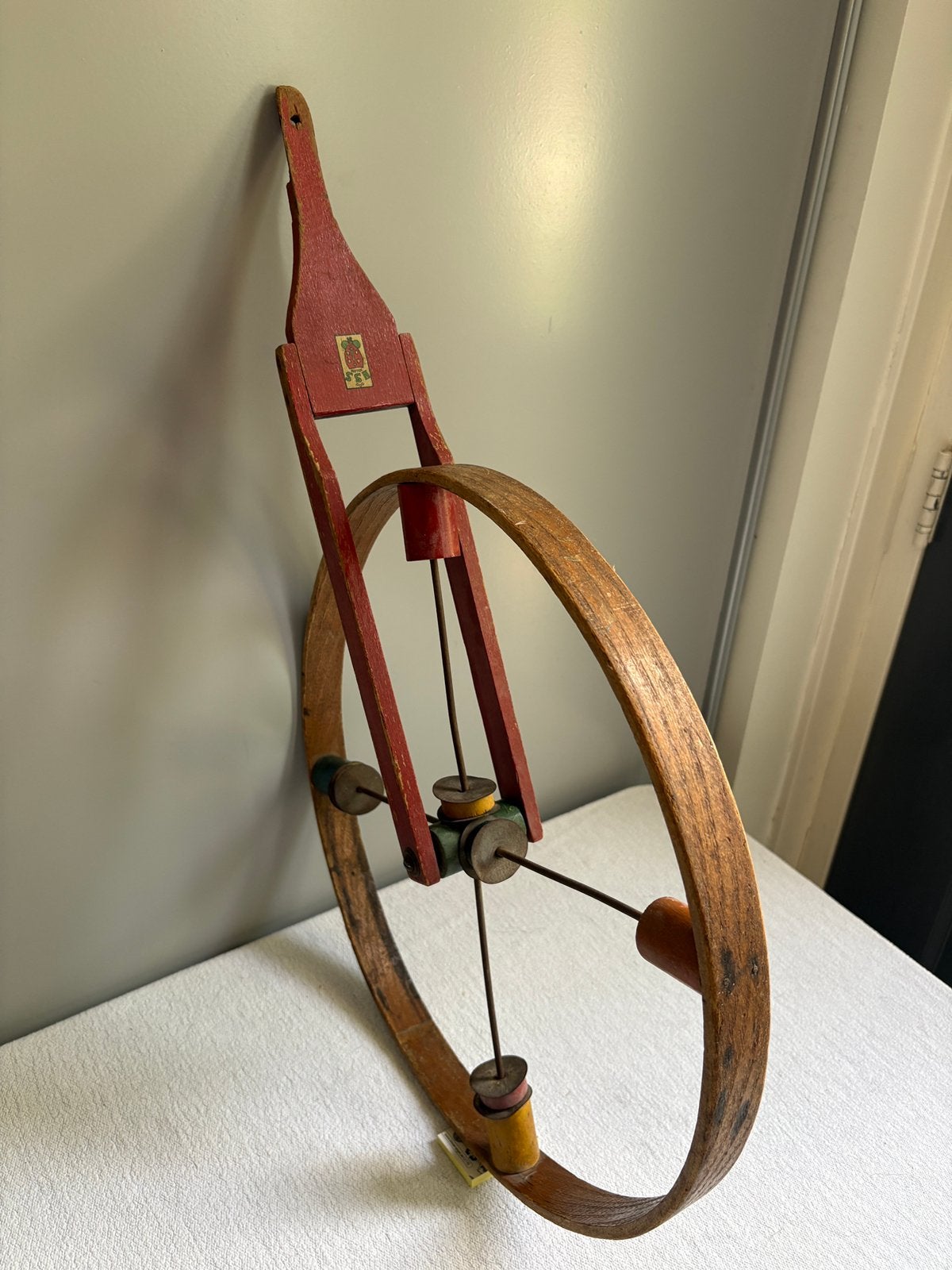 Vintage houten loopwiel, brocante HSS holland, ca.1950, Antiek en Kunst, Antiek | Speelgoed, Ophalen of Verzenden
