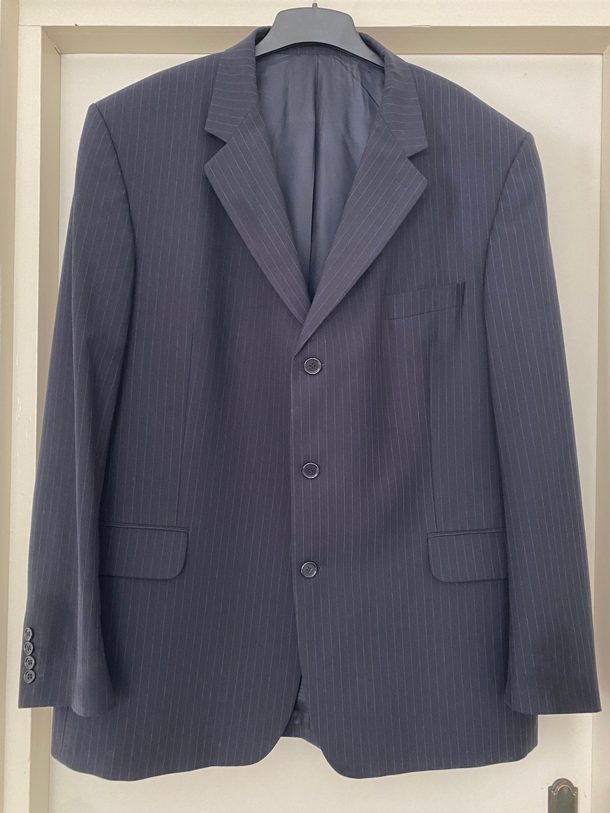 OXFORD NAVY KRIJTSTREEP COLBERT JASJE 60, Kleding | Heren, Kostuums en Colberts, Ophalen of Verzenden, Gedragen, Overige maten