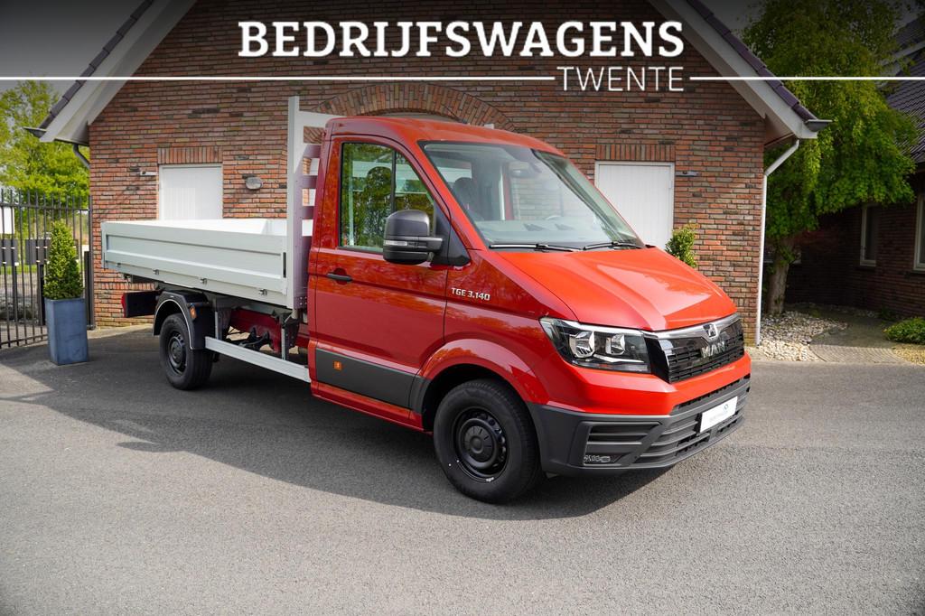 MAN TGE 2.0 TDI 140 pk 3-Zijdige Kipper / Open Laadbak Airco, Voorwielaandrijving, Stof, Gebruikt, 4 cilinders
