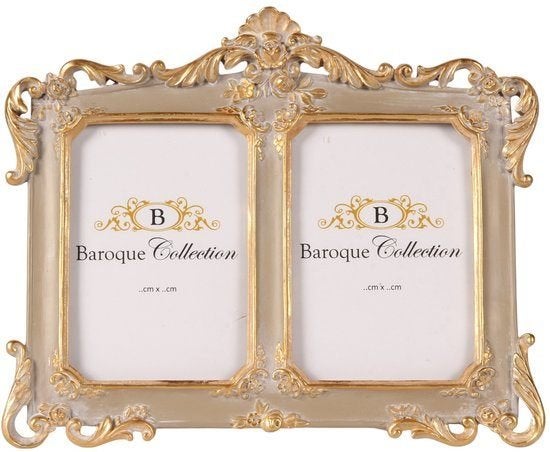 Barok Fotolijst Collage 9x13 cm - Taupe Resin, Huis en Inrichting, Kunststof, Baroque Collection, Info@baroquecollection.com, 20 cm