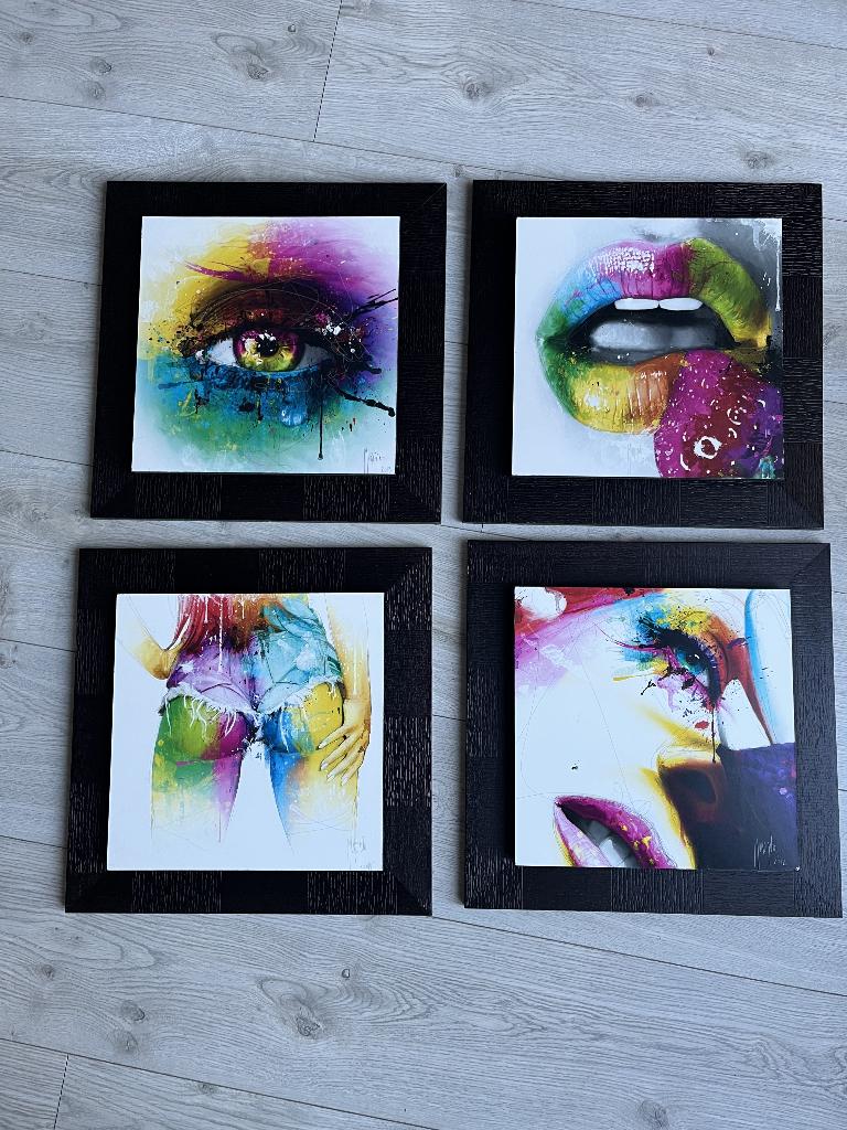 Vier kunstwerken Patrice Murciano 40x40 cm, Antiek en Kunst, Kunst | Schilderijen | Modern, Ophalen