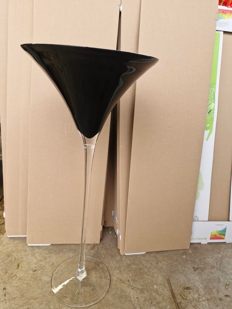Hoge glazen vaas op poot, Ophalen, Zo goed als nieuw, Overige kleuren, Glas