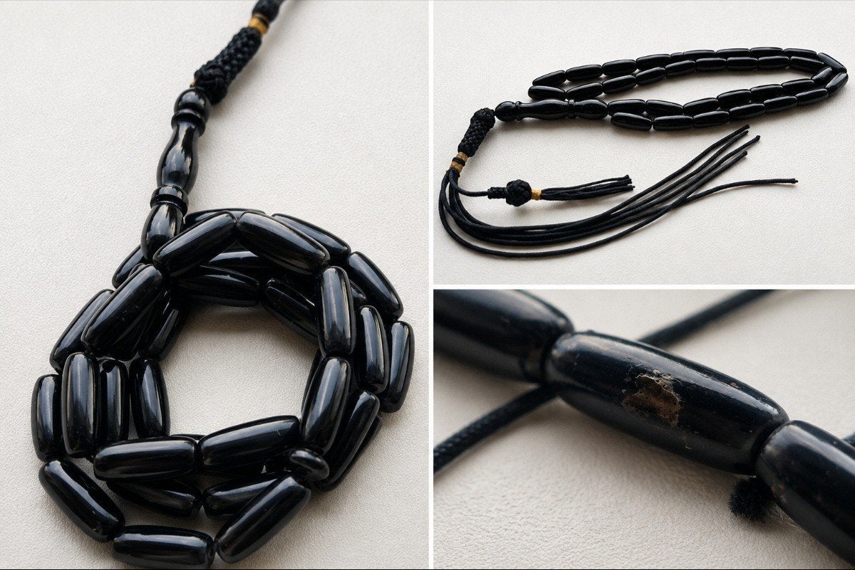 Prachtige handgemaakte tasbih van zwart koraal, afkomstig ui, Verzenden, Nieuw