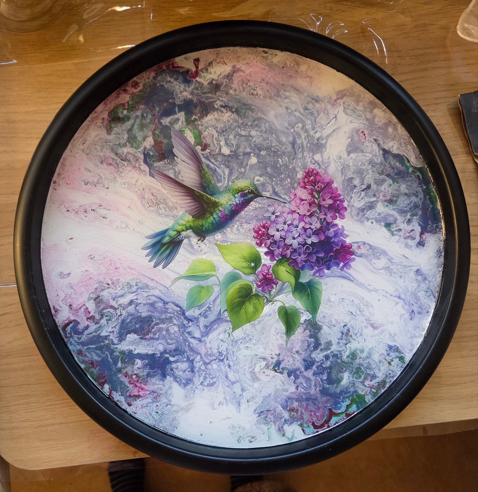 Dienblad met kolibri, Ophalen of Verzenden, Nieuw, Hout