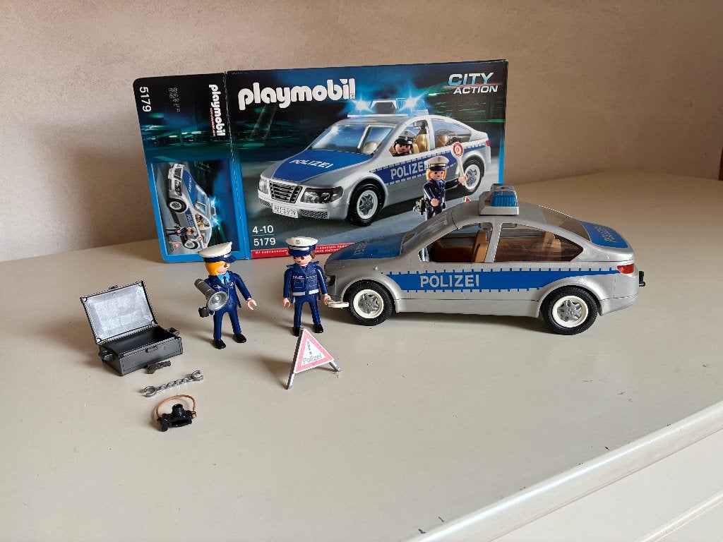 Playmobil Politieauto met Zwaailicht - 5179, Complete set, Voertuig, Ophalen of Verzenden, Zo goed als nieuw