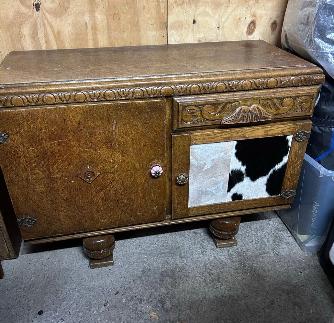 Vintage dressoir/tv meubel, Huis en Inrichting, Kasten | Dressoirs, Ophalen, Zo goed als nieuw, 25 tot 50 cm, Met deur(en)